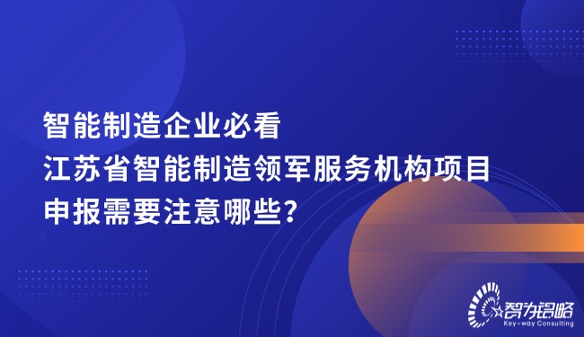 智能制造企業(yè)必看，江蘇省智能制造領(lǐng)軍服務機構(gòu)項目咨詢需要注意哪些？